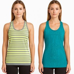 Athleta Racerback Bra Shelf Printed Athletic Tank Top Bundle Women’s Size XS